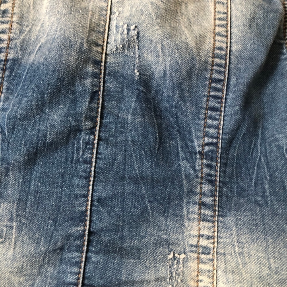 INC International Concepts Distressed Denim Vest - Picture 6 of 6